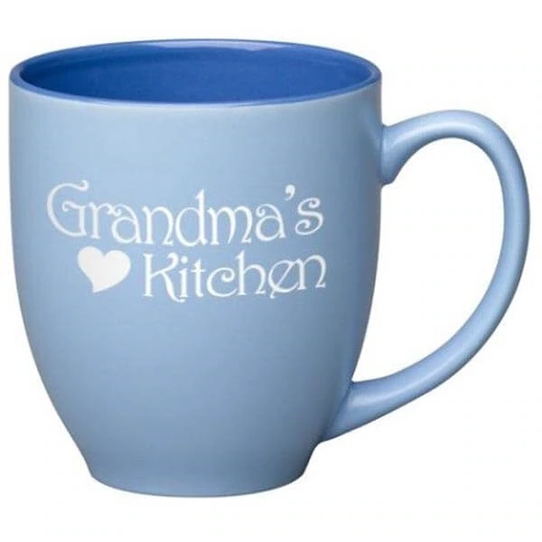 light blue custom mug for grandma's kitchen