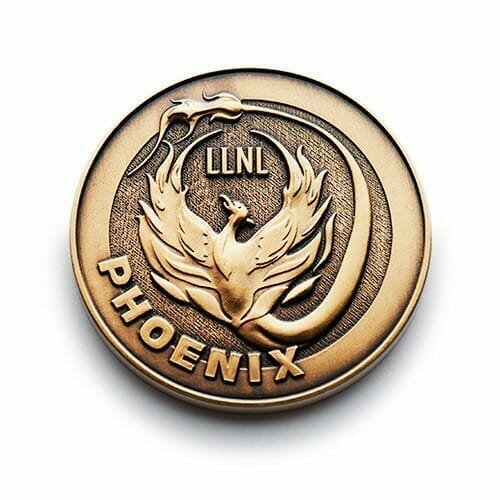 3D gold phoenix coin