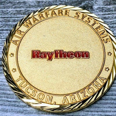raytheon gold custom air warfare coin