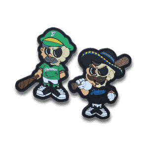 two small images of custom pvc patches.