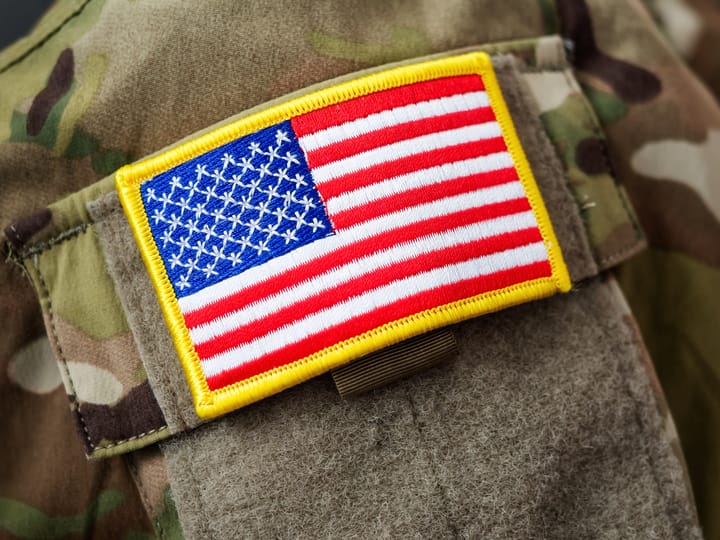 American Flag on military clothing