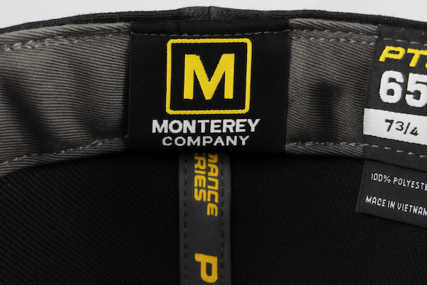 custom Monterey label on inside brim of hat