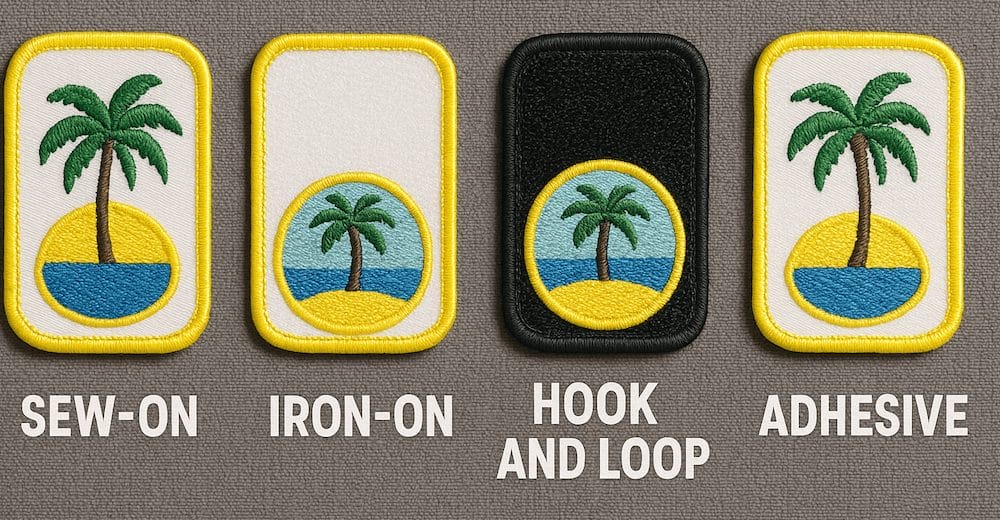 patch backing image showing four backing styles