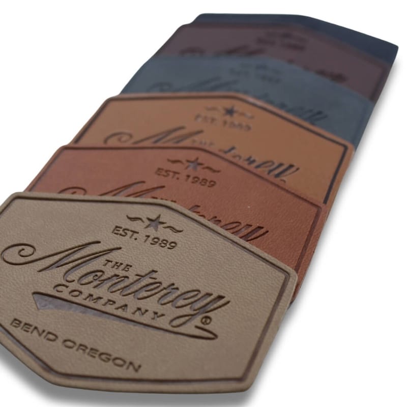 leather patches at an angle