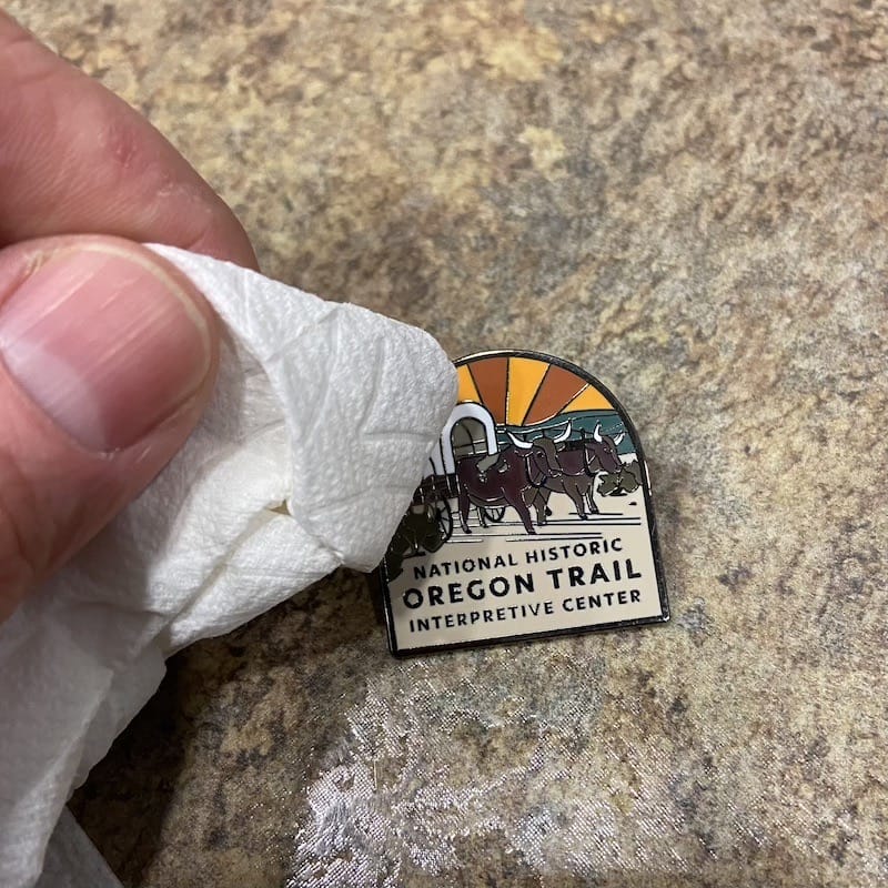cleaning a lapel pin