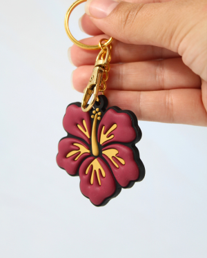 PVC rubber keychain with raised and recessed details