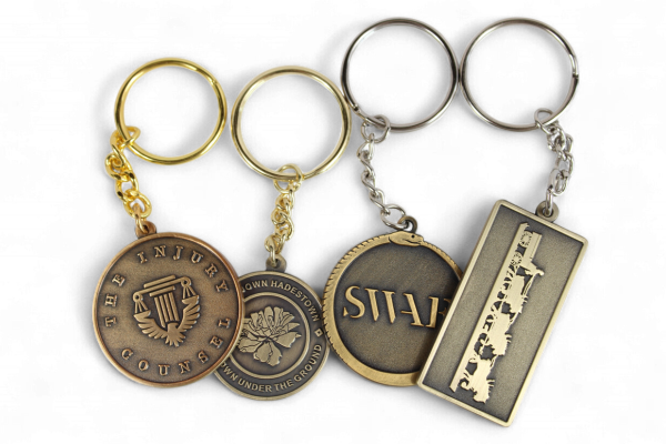 Die-struck keychains on hand