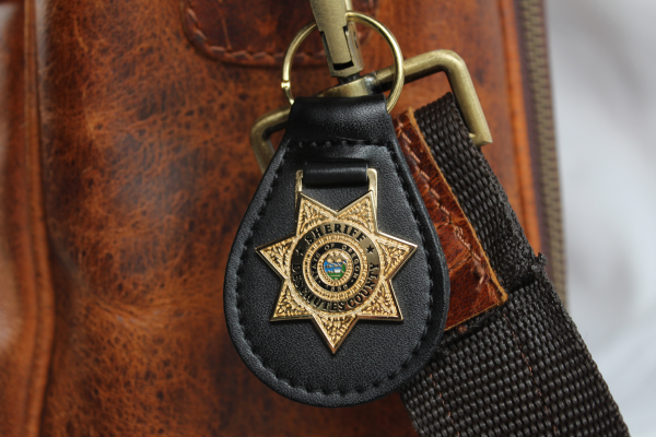 sheriff custom leather keychain
