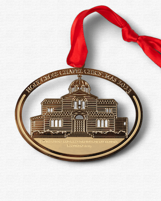 custom Holy Cross photo-etched bronze ornament