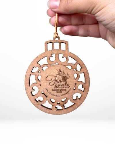 custom Christmas bulb shaped wood ornament